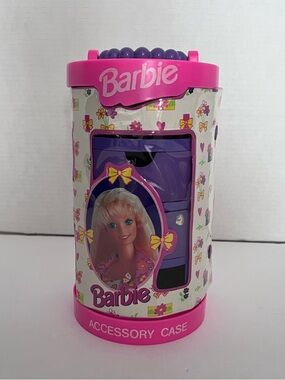 Barbie Accessory Case Mattel Round Vintage 1995 Nostalgic Pretend Play